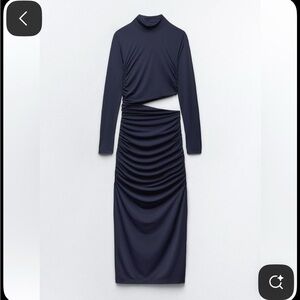 Zara Navy Long Sleeve Dress